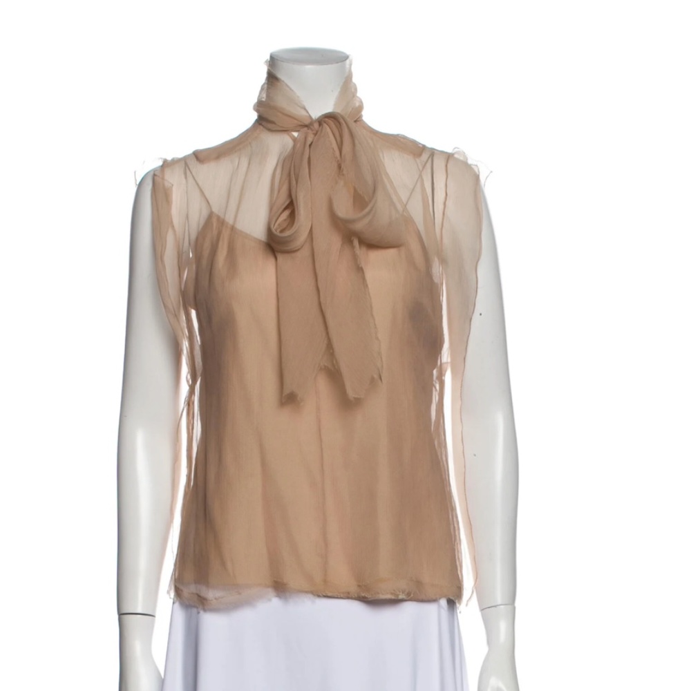 MARC JACOBS Tie Neck Sleeveless Blouse